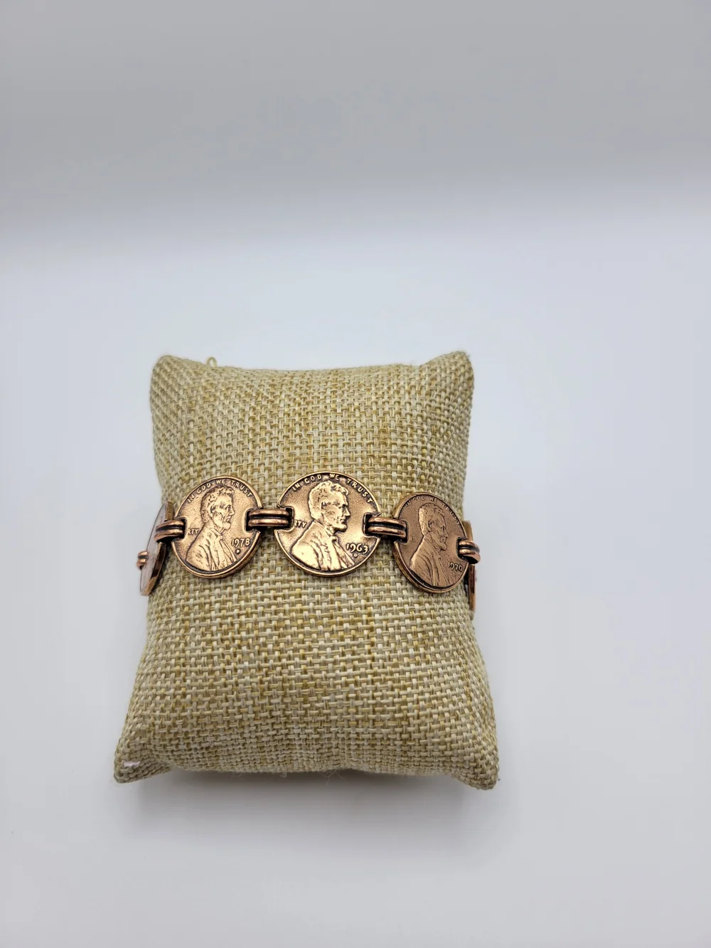 Vintage-Inspired Copper Penny Link Bracelet - Women's Jewelry